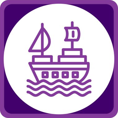 Gemi. Web simgesi basit illüstrasyon