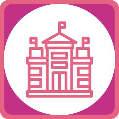 Bina. Web simgesi basit illüstrasyon