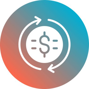 Ok ikonlu dolar işareti. vektör illüstrasyonu