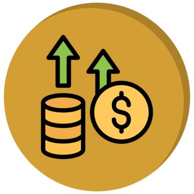 Bozuk para simgesi, basit vektör illüstrasyonu