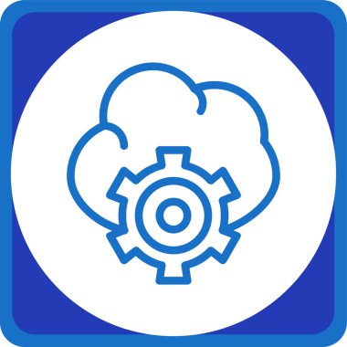 Çerçeve içinde çark vektör simgesi