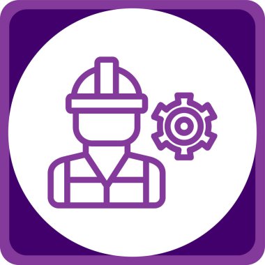 Moda Biçimli Mühendis Simgesi İzole Arkaplan