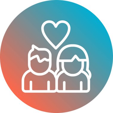 Kalp ikonu vektör illüstrasyon tasarımına sahip insanlar