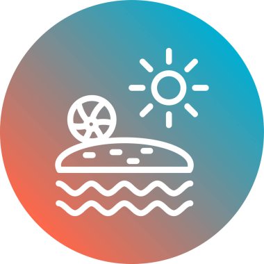 Bir plaj simgesinin vektör çizimi