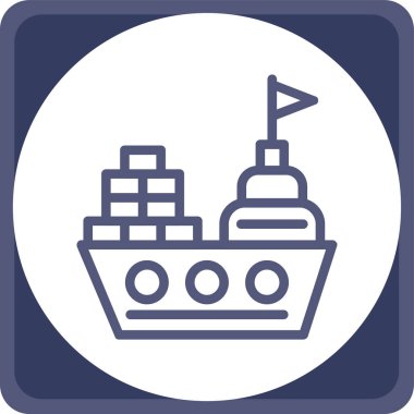 Bir tekne simgesinin vektör illüstrasyonu