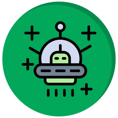 Uzaylı. Web simgesi basit illüstrasyon