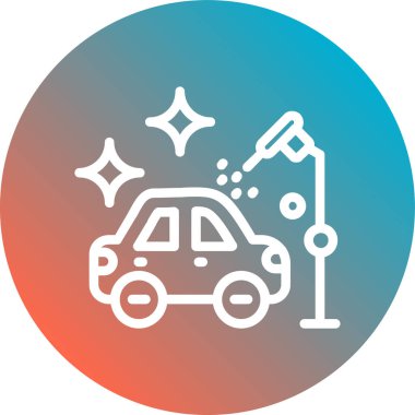 Bir araba simgesinin vektör illüstrasyonu