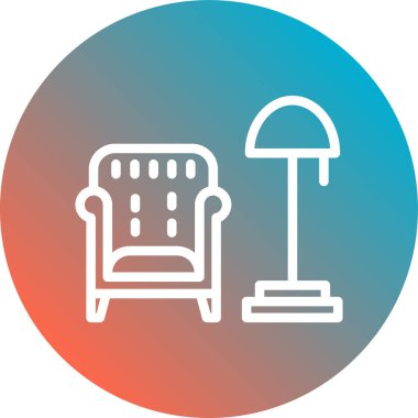 Sandalye simgesinin vektör illüstrasyonu