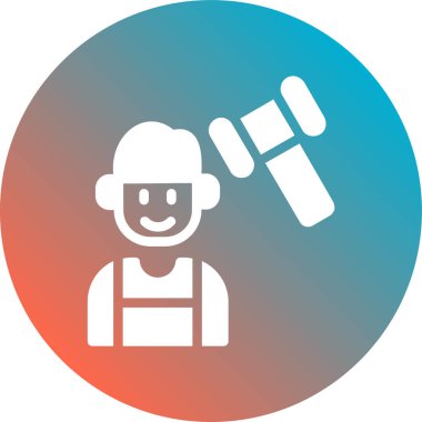 İngiliz anahtarı simgesi olan bir adamın vektör çizimi