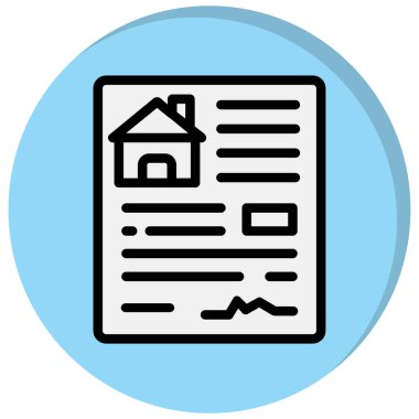 Ev simgesi olan belge. Ev vektör simgesinin basit tasarımı. Web evi izole.