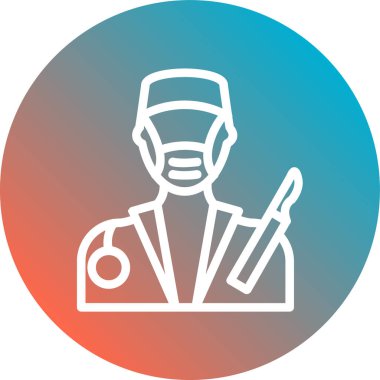 Doktor vektör ikonu. biçim vektörü çift renkli düz yuvarlak sembol, tıbbi ve gri renkler, yuvarlak açılar, beyaz arkaplan