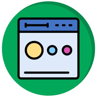 Tarayıcı web sayfası simgesi. Web sitesinin basit tasarımı