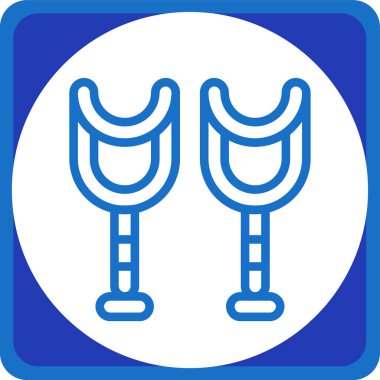 Mavi ve beyaz bir ikonun vektör illüstrasyonu