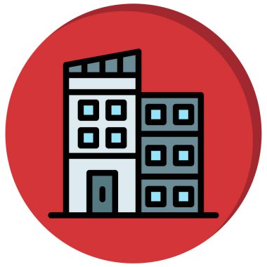 inşaat düz simgesi, vektör, illüstrasyon