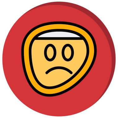 üzgün yüz simgesi renk dış hat vektörü