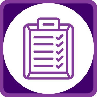 Kontrol listesi web simgesi, basit vektör illüstrasyonu