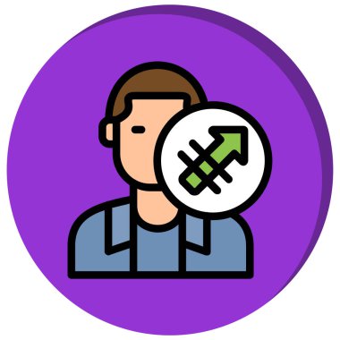 Sosyal medya simgesi, vektör illüstrasyonu olan avatar adam