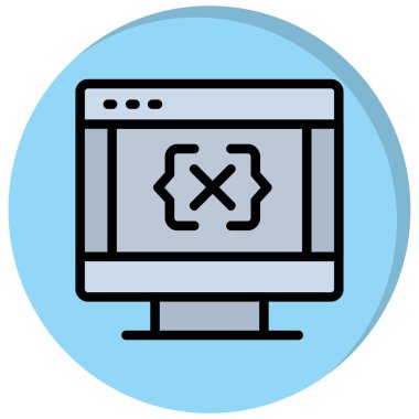 bilgisayar hata simgesi. özet hata vektörü simgesi düz renk izole edildi