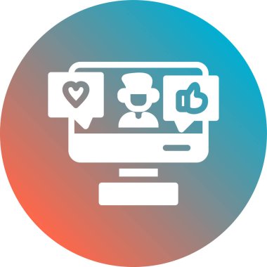 Sevgi simgesi ve vektör illüstrasyonlu dizüstü bilgisayar