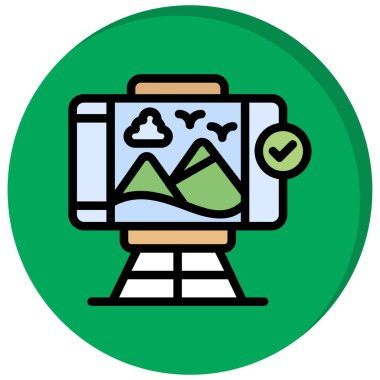 Kamp yürüyüşü renk ikonu vektörü. Sırt çantası işareti. izole edilmiş sembol çizimi