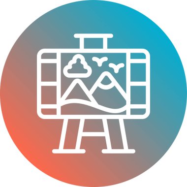 Modern b 'nin vektör illüstrasyonunda sırt çantasının eksik simgesi