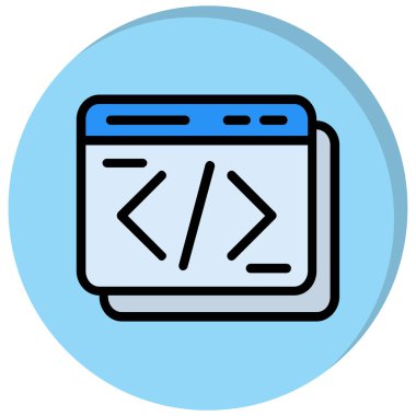 Kodlama geliştirme programlama simgesi - taslak biçimi
