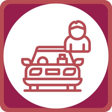 Şoför bey. Web simgesi basit illüstrasyon