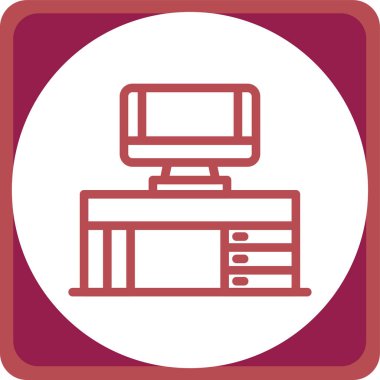 Bilgisayar. Web simgesi basit illüstrasyon