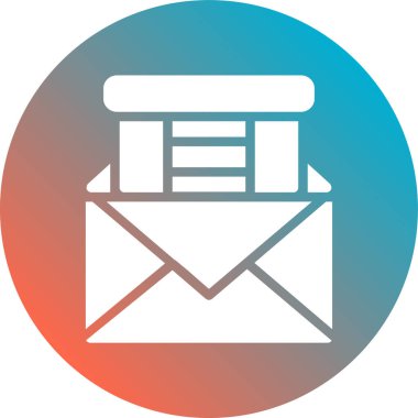 Posta düz yuvarlak simge. vektör illüstrasyonu