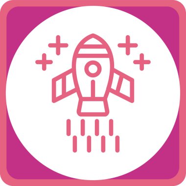 Uzay roketinin vektör simgesi, vektör illüstrasyonu