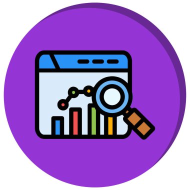 analiz analizi renk ikonu vektör illüstrasyonu