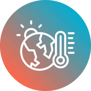 Küresel ısınma simgesi, vektör illüstrasyonu