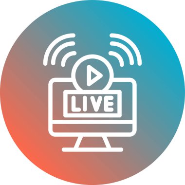 canlı yayın simgesi vektör illüstrasyonu