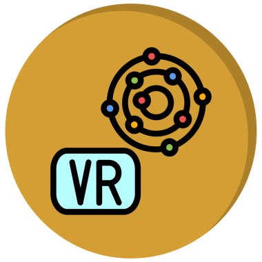 Artırılmış gerçeklik simge vektör çizim