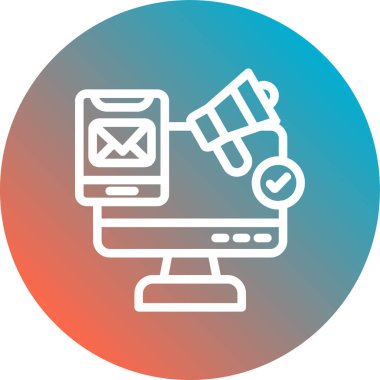 Pazarlama. Web simgesi basit illüstrasyon