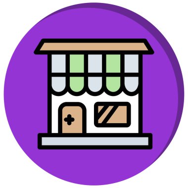 dükkan simgesi vektör illüstrasyonu