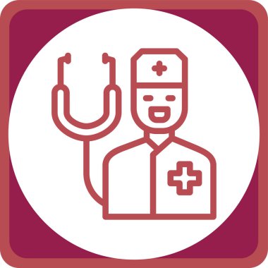 Çarmıhlı bir doktor. vektör illüstrasyonu