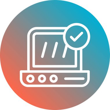 Dizüstü bilgisayarın bir simgesinin vektör çizimi