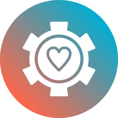 aşk kalp dairesel gradyan vektör simgesi