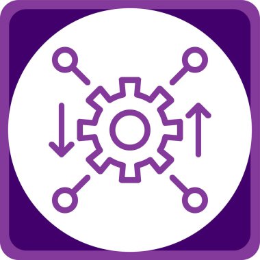 COG Tümleştirme düz kare vektör simgesi