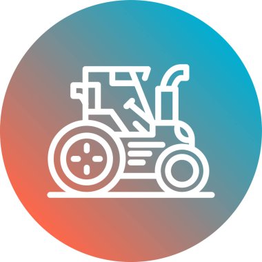 Traktör ikon vektör illüstrasyonu