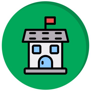 ev vektörü düz renk simgesi