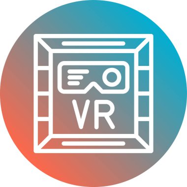 Vr realite modern simgesinin vektör illüstrasyonu