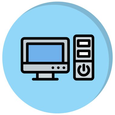 Bilgisayar. Web simgesi basit illüstrasyon