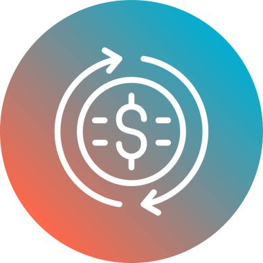 Doları vektör satırı simgesi