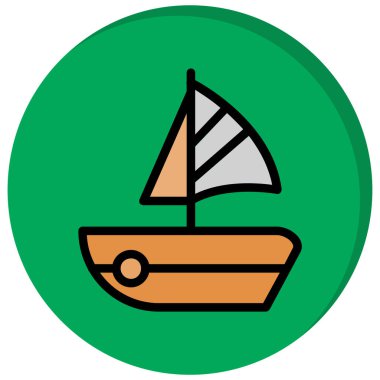 tekne ikonu vektör illüstrasyonu