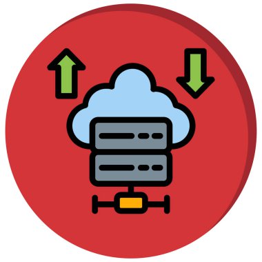 Bulut veri sunucusu. Beyaz arkaplanda illüstrasyon tasarım vektörü