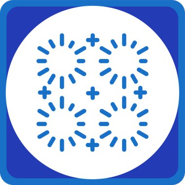 Oklar vektör simgesi. biçim düz yuvarlak sembol, mavi ve yuvarlak düğme, beyaz arkaplan.