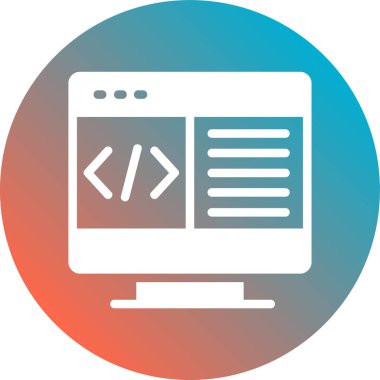 Simge vektör illüstrasyonu kodlanıyor