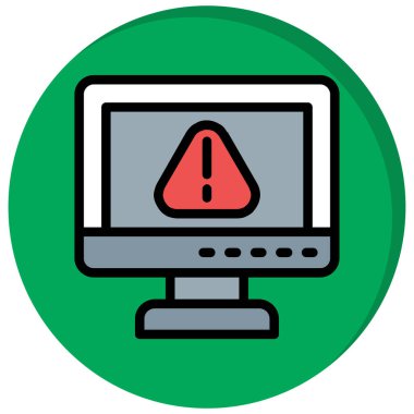 Bilgisayar hata simgesini uyar. doldurulmuş tasarım biçimi.